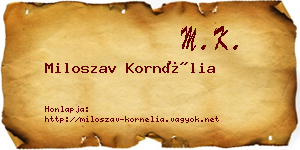 Miloszav Kornélia névjegykártya